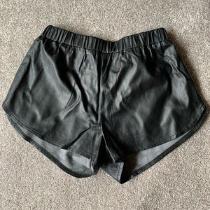 Faux leather running shorts (11)